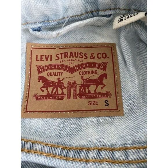 Levi’s Women’s 29944153 Embroidered Ex Boyfriend Jean Denim Trucker Jacket Sz S - Picture 11 of 11